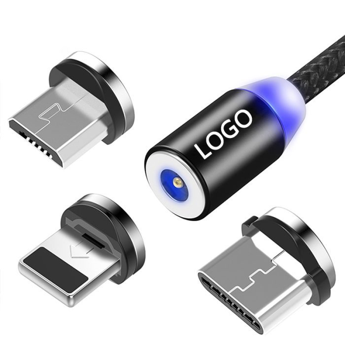 Wholesale Customized 2.4a Mobile Phone Data Led Charging Type C Micro Usb Charger 3 In 1 Magnetic Usb Cable 1