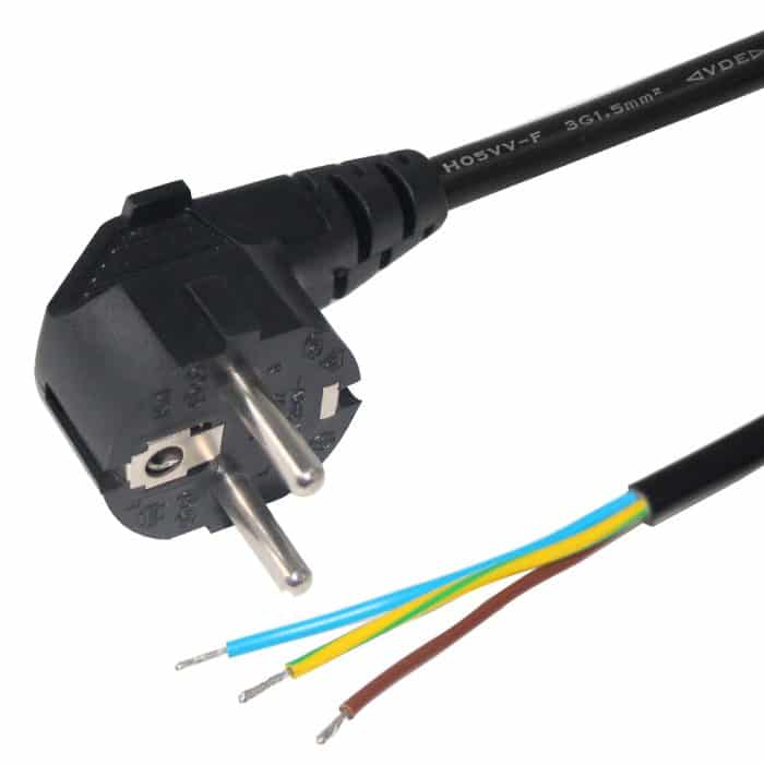 Pc Supply Connector Cord Ac Power Cord Stripped End Wire 2