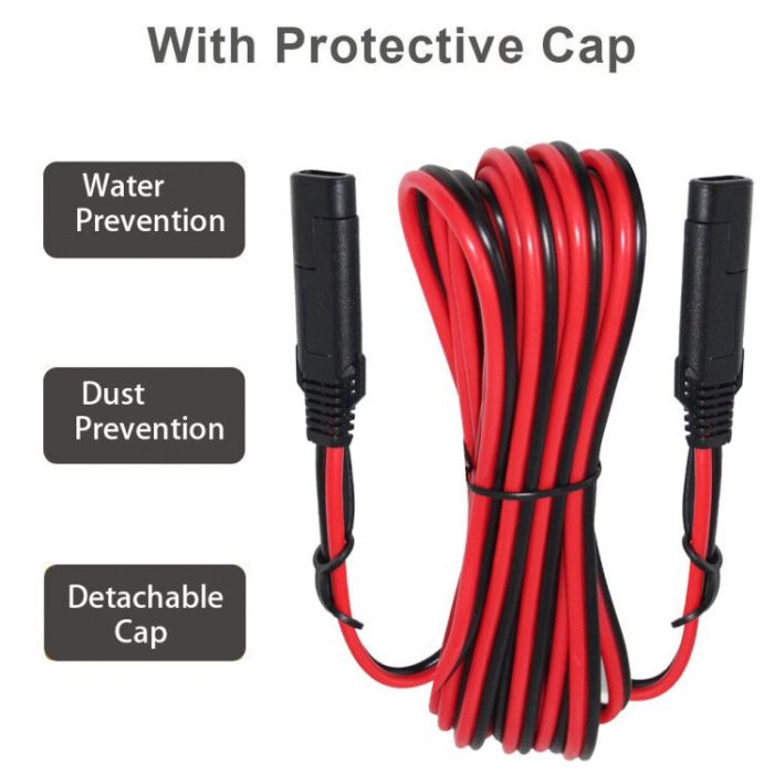 1M 3M 5M 18Awg Red and Black Car Charger Battery 15V Waterproof Heavy Duty Sae To Sae Quick Disconnect Power Cable 5