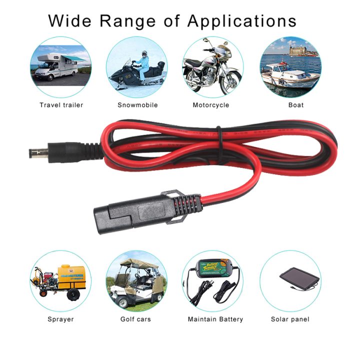 Portable Panel Dc Male 12V Charger Kit Cables And Plug Sae Battery Trickle Wiring Connection Cable Solar Quick Disconnect Wire 2