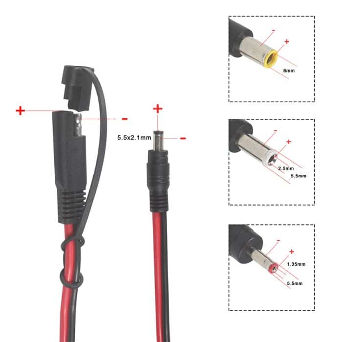 Portable Panel Dc Male 12V Charger Kit Cables And Plug Sae Battery Trickle Wiring Connection Cable Solar Quick Disconnect Wire 3