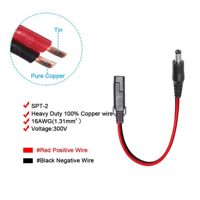 Portable Panel Dc Male 12V Charger Kit Cables And Plug Sae Battery Trickle Wiring Connection Cable Solar Quick Disconnect Wire 4