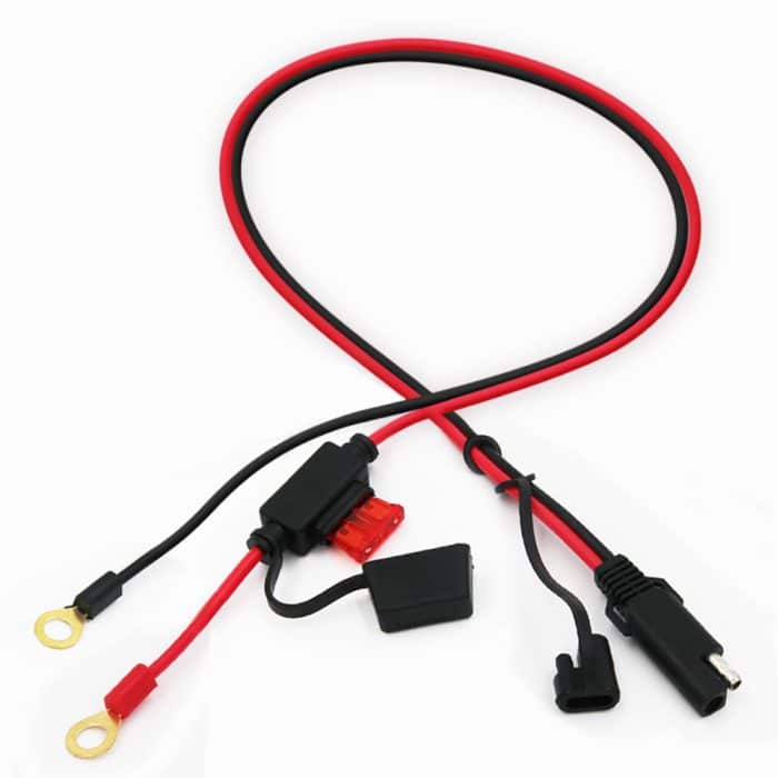 6ft 16/18Awg solar connector cord car Motorcycle charging battery cable 12/24V SAE to round terminal power cable 2