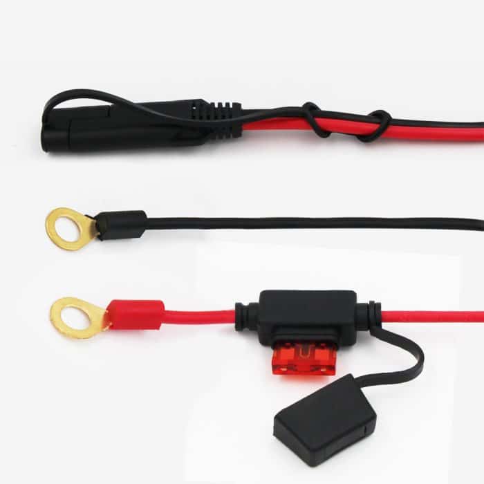 6ft 16/18Awg solar connector cord car Motorcycle charging battery cable 12/24V SAE to round terminal power cable 6