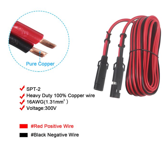 Extension Cord Connector Sae Cables Solar Pv Cable For solar Battery Charger/Maintainer 4