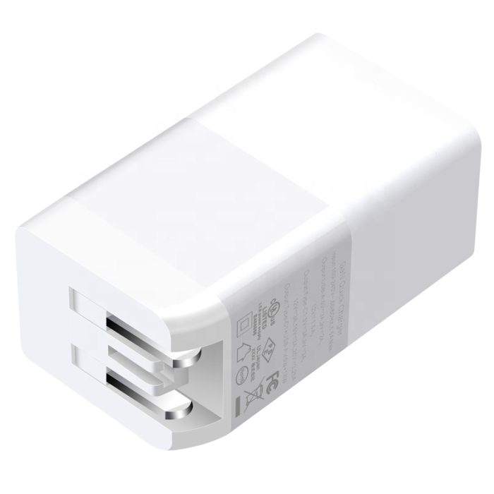 Usa Wall Plug Dual Ports 1c1a Qc3.0 Fast Adapter For Iphone Foldable Us Usb C Charger 65w 2-port Gan Pd Charger 2