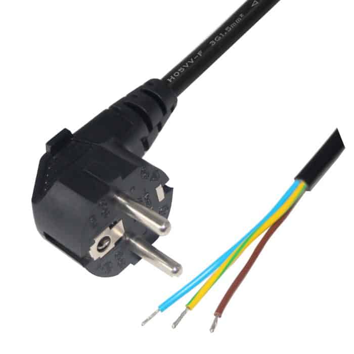 AC Replacement Open End Power Cord 10A 220V Schuko 2