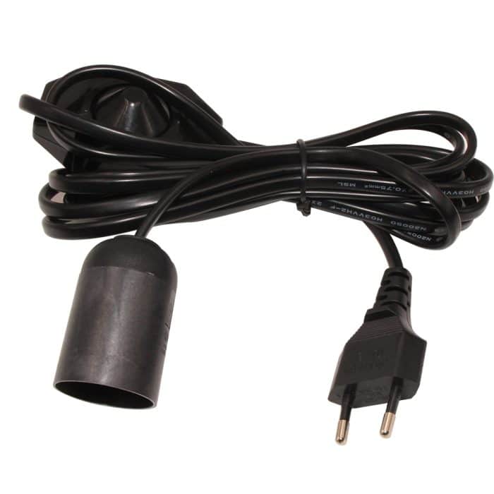 Extension Wire Cable EU 2 Pin With Switch And Lamp Holder 2
