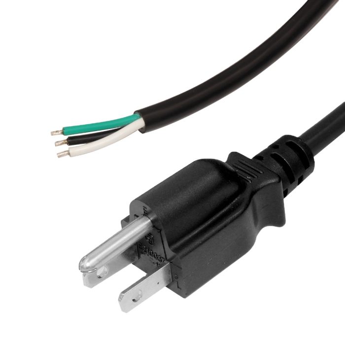3Prong Plug with Pigtail Open Wire Power Cord 2
