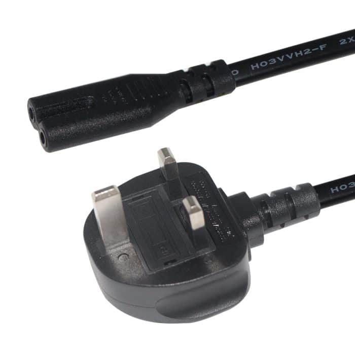 Figure 8 Main Lead Cable Black Iec C7 to Uk 3 Pin Power Cord 2