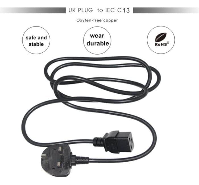 Bsi 3 Pin British Power Cord Uk Plug To C19 Supply Power Cable 2