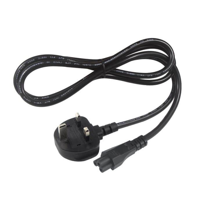 Wire UK 3 Pin Plug to IEC C5 Power Cord Cable 2