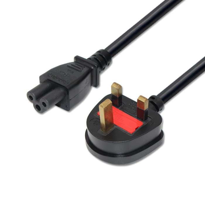 Wire UK 3 Pin Plug to IEC C5 Power Cord Cable 4