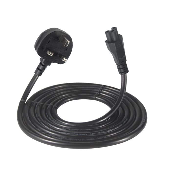 Wire UK 3 Pin Plug to IEC C5 Power Cord Cable 6