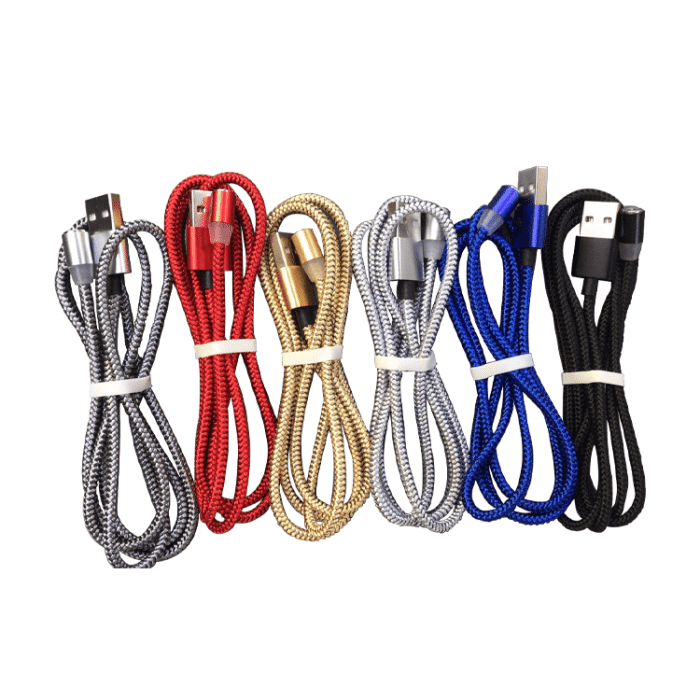 3 In 1 Nylon Braided Cord Metal Charger Data Sync Charging Usb Type C Cable 3.0 2