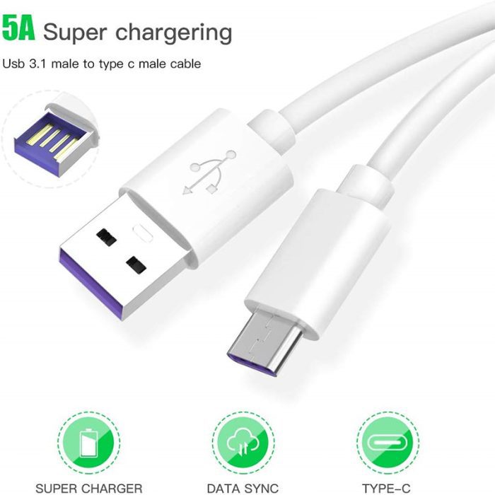 High Quality Mobile Phone Usb Data Cable Quick Charger Usb C Cable 5a Type C Fast Charging Cable 5
