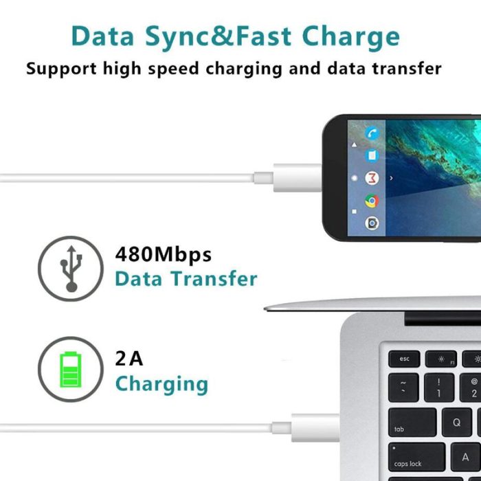 Type-c White Black Cable Data Sync Fast Charge Usb C Cable 4