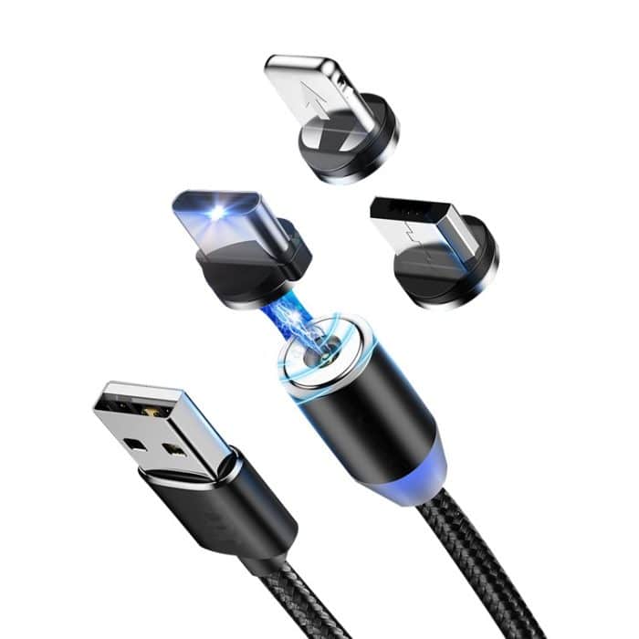 Data Cable Nylon Charging Multiple Cord 3 In 1 USB Charger Cable 1