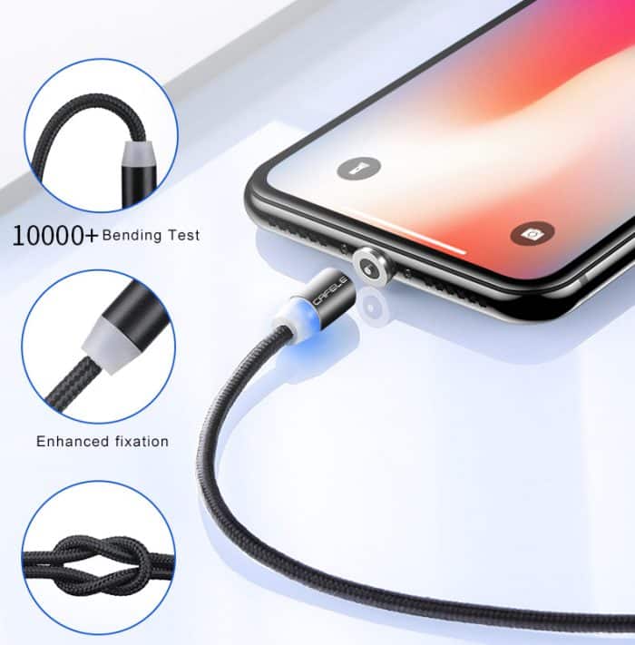 Nylon braided USB cable 3 in 1 micro type c USB fast charger cable magnetic charging cable 6