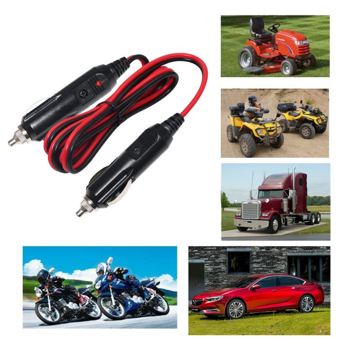 10ft 18AWG Charger Plug 12V Adapter Male Extension Dual Power From Cigarette Lighter In Car 2