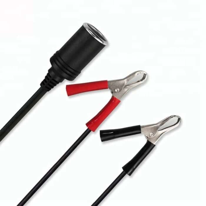 Cigarette lighter plug to alligator clips extension power cable female car cigar jump cable battery cigar cable 1