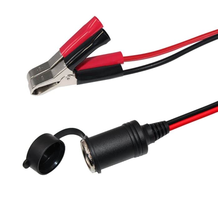 Cigarette lighter plug to alligator clips extension power cable female car cigar jump cable battery cigar cable 6