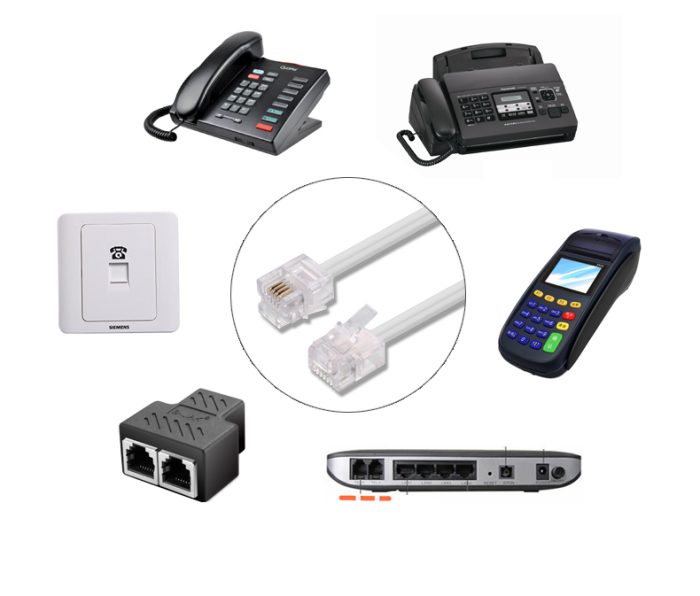 Phone Cord works with All Corded Landline Phones For Use in Office Black 5