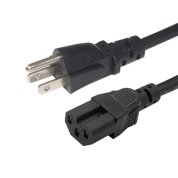 USA American 5-15p nema plug c15 male power cord electronic cable connector cord for monitor 3