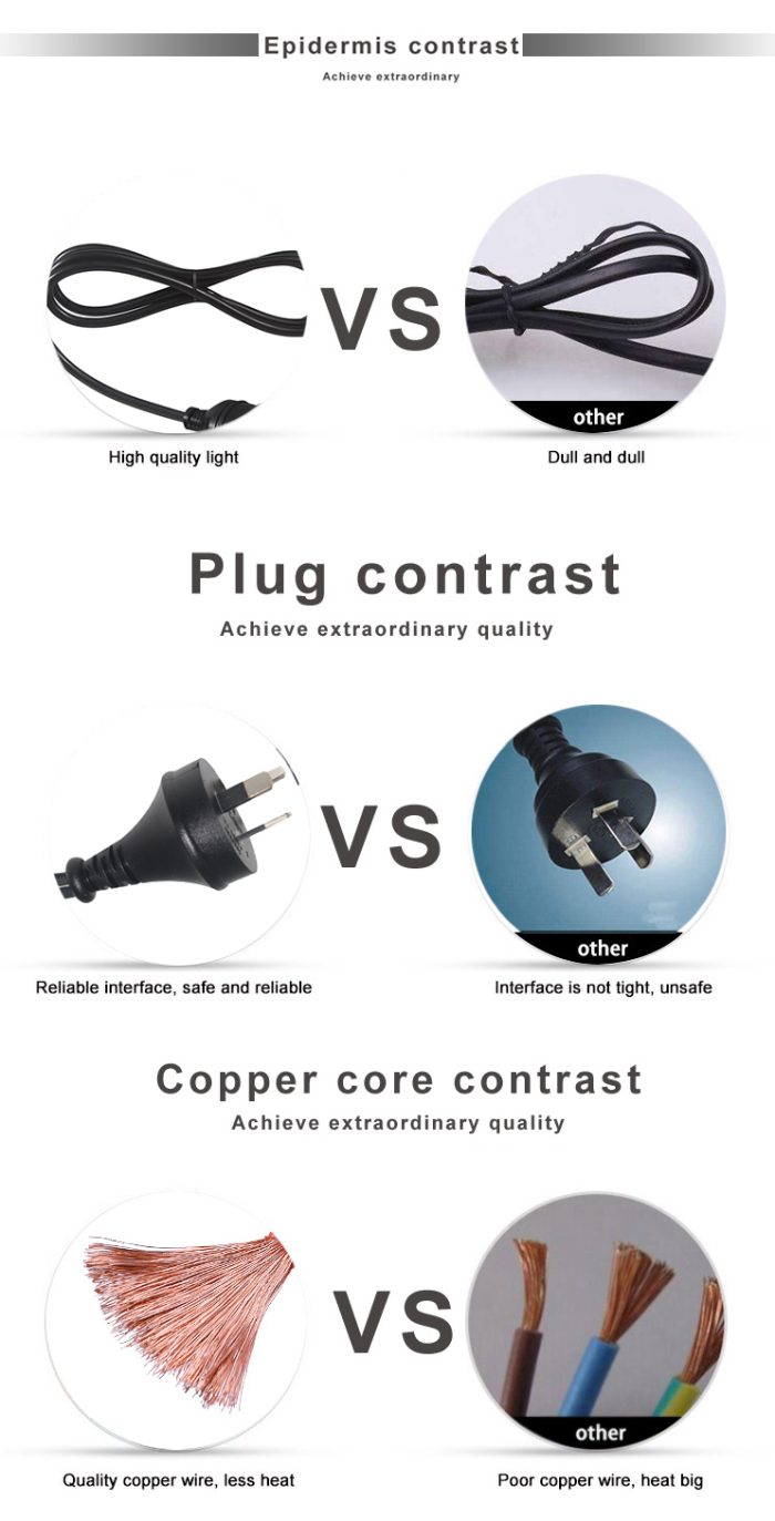 Power Cord Socket Ac Extension Cable Wire Plug 4