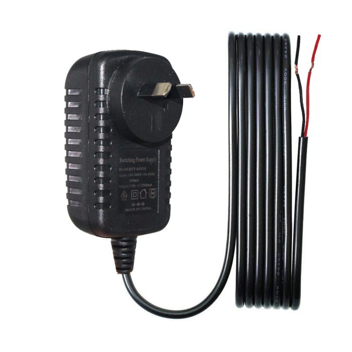 12V DC Socket SAA Stripped Power Cord 3