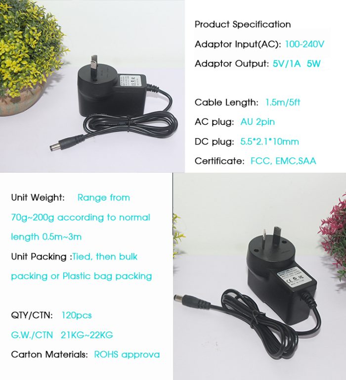 5V 1A Ac to Dc Wall Power Adapter 6