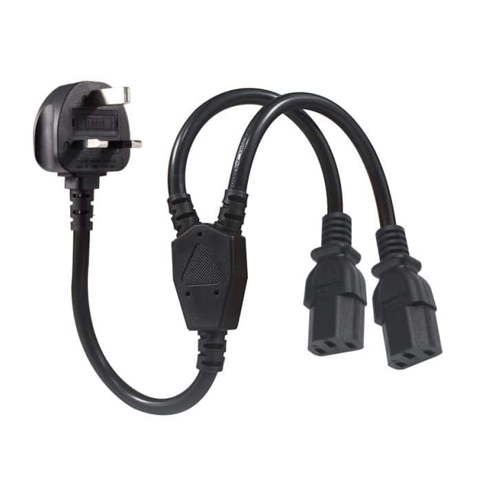 Receptacle Uk Dual Iec320 C13 Splitter Power Cord Cable 1