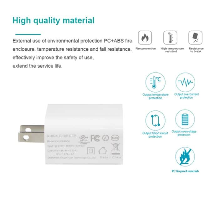 Power Adapter Us Plug Wall Mount QC Charger 3