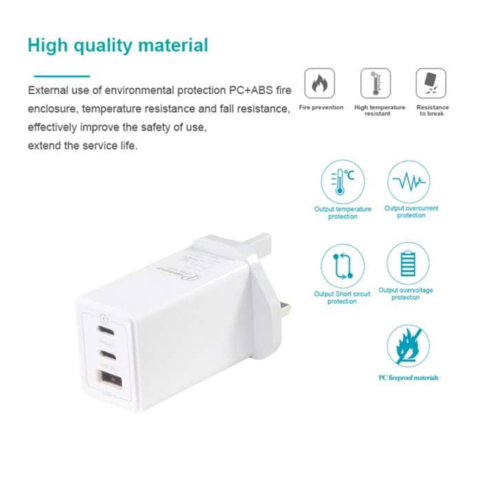 Mobile laptop Wireless Fast Quick Charge 3.0 USB Charger QC3.0 Type C PD Wall UK Plug 45W 65W type C Charger 2