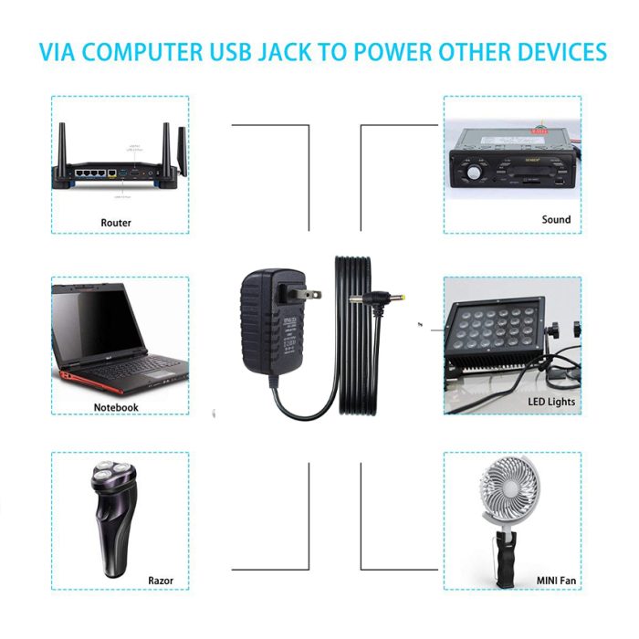 5V 1A Plug Poe Injector AC to Dual DC Power Adapter 4