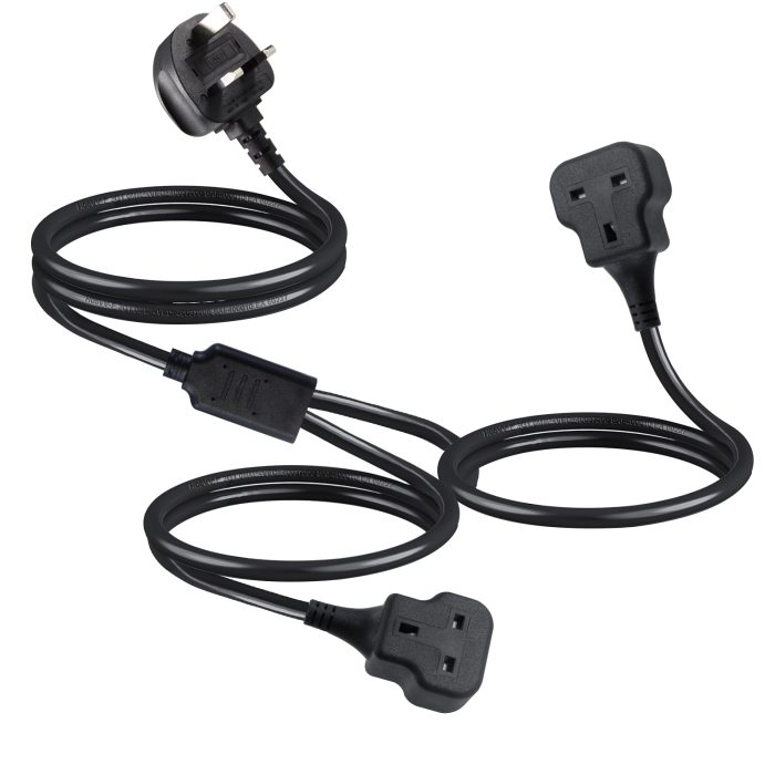 2 Outlets Extension Y Type Splitter Power Cord 1
