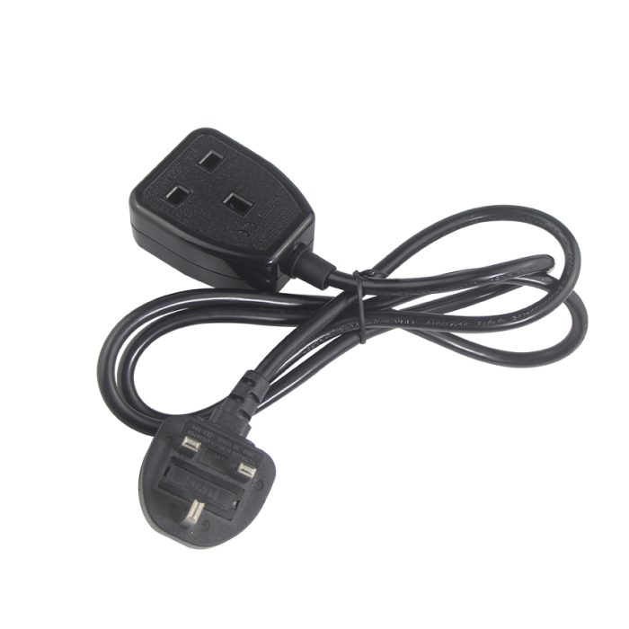 15a Black Type Electric Plug Cable 220v 12v Adapter Cctv Insulated Copper Cord Uk Ac Power Socket With Fuse 1