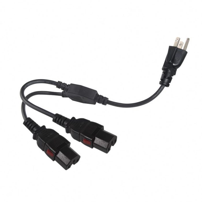 2X Locking Y Split Ac Iec320 Us Connector Cable Socket Iec 320 Splitter 515P To C15 Power Cord 2