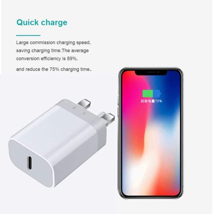 Fast Charge Charging UK Plug head GaN Charger Block 30W Adapter Gan PD Fast Charger USB-C Wall Charger for Phone 5