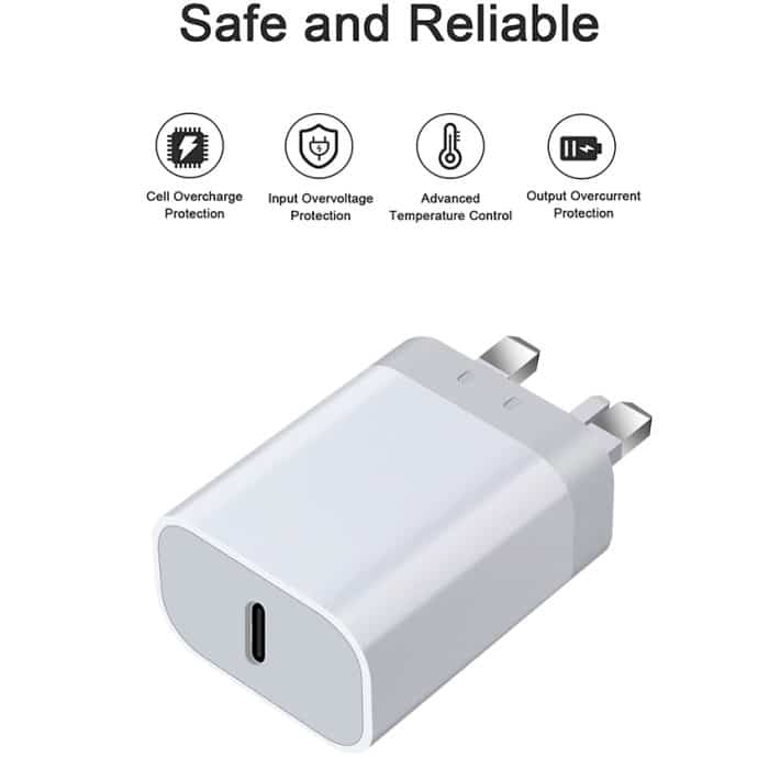 Fast Charge Charging UK Plug head GaN Charger Block 30W Adapter Gan PD Fast Charger USB-C Wall Charger for Phone 3