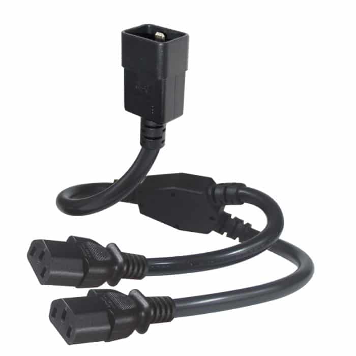 Laptop Ac Cable Tv Cords Electric Extension Y Splitter C20 Male To Dual Double Iec C13 Female 1